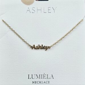 🌸 ASHLEY Script Name Chain Goldtone Necklace 🌸